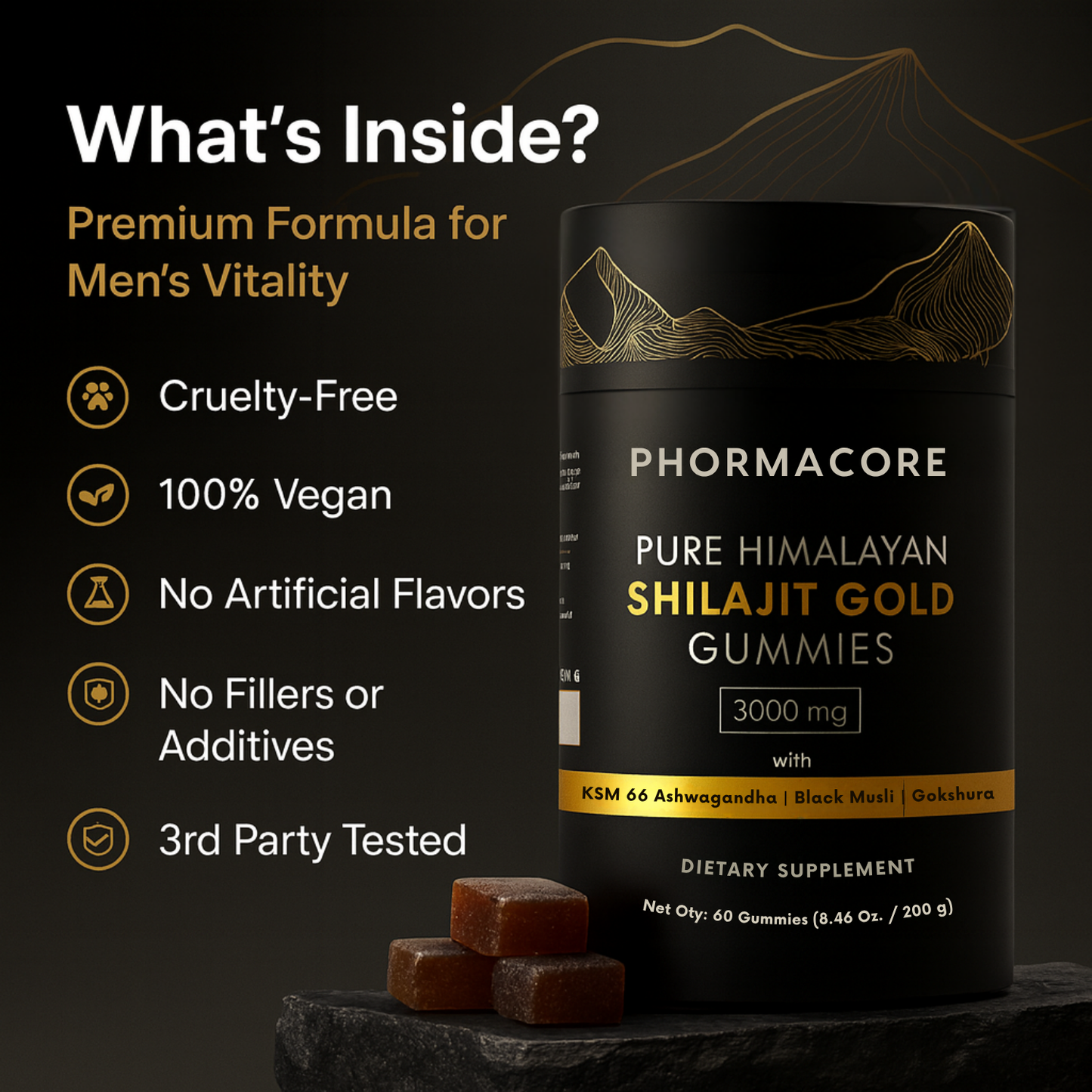 Phormacore™ - Pure Himalayan Shilajit Gold Gummies